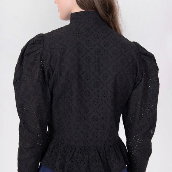 Batsheva Grace Blouse in Black Broderie Anglaise 16 - Picture 3 of 16